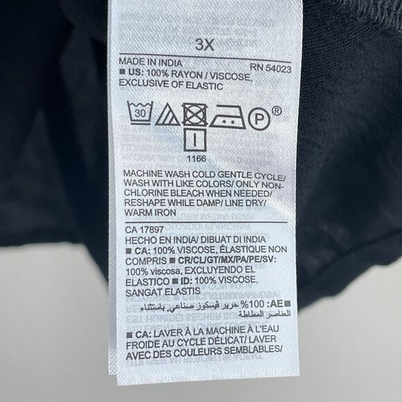 Old Navy Womens Plus 3X Black Peasant Blouse Button Up Square Neck Shirt Top - Picture 5 of 9